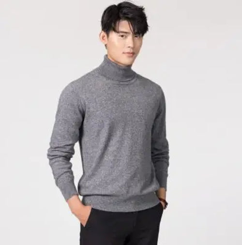 Cashmere turtleneck men sweater clothes for 2023 autumn winter jersey