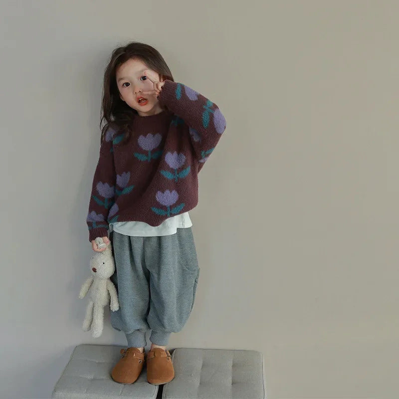 Children Clothing Girls Sweater 2023 Autumn and Winter New Korean
