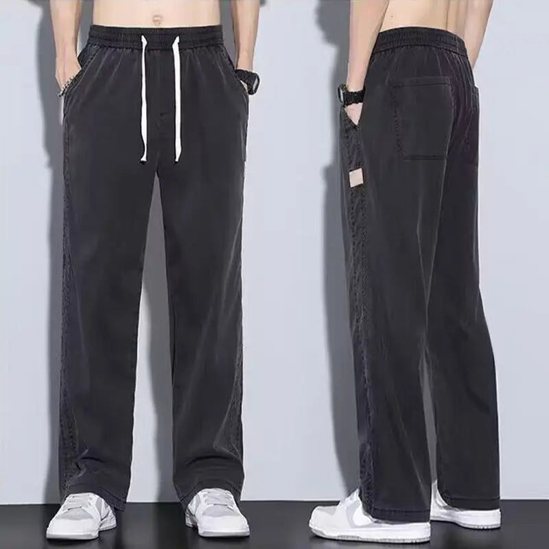 Men‘s Ice silk jeans Summer Straight Pants Men&