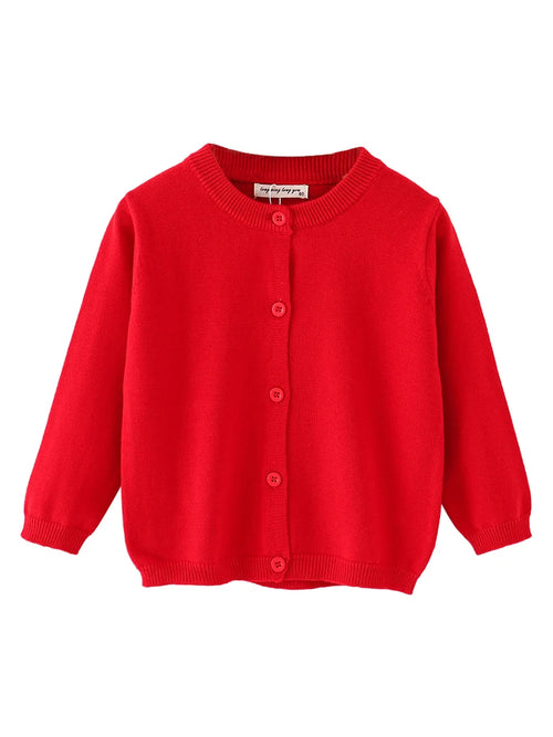 LJMOFA 1-6T Kid Solid Color Classics Knitwear Soft Comfortable Warm