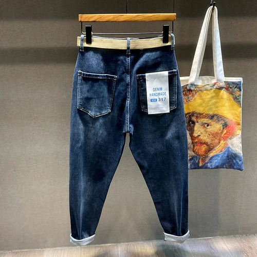 Korean Fashion 2024 Spring Autumn Harem Jeans Men High Quality Loose