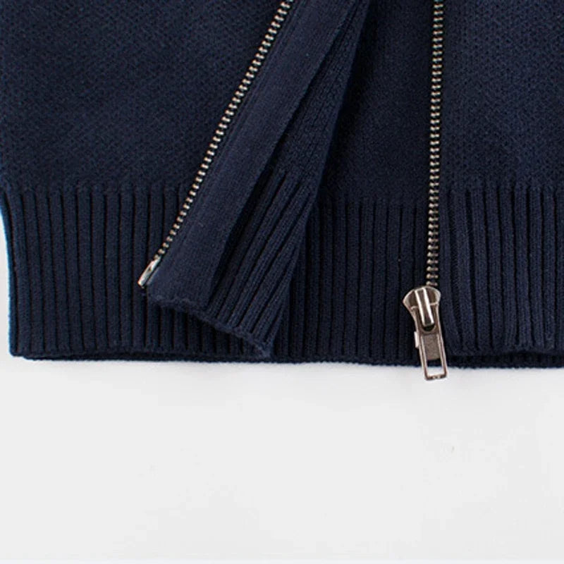2025 Winter New Boys Sweaters Casual Long Sleeve V-Neck Knit Cardigan