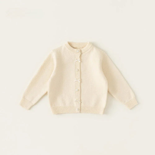 Childrens Clothing Girls Sweater Red Autumn New Item Baby Bow Round