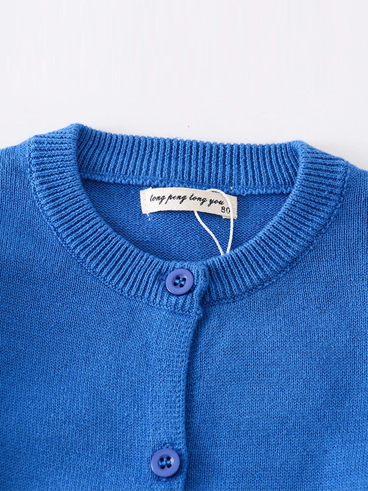 LJMOFA 1-6T Kid Solid Color Classics Knitwear Soft Comfortable Warm