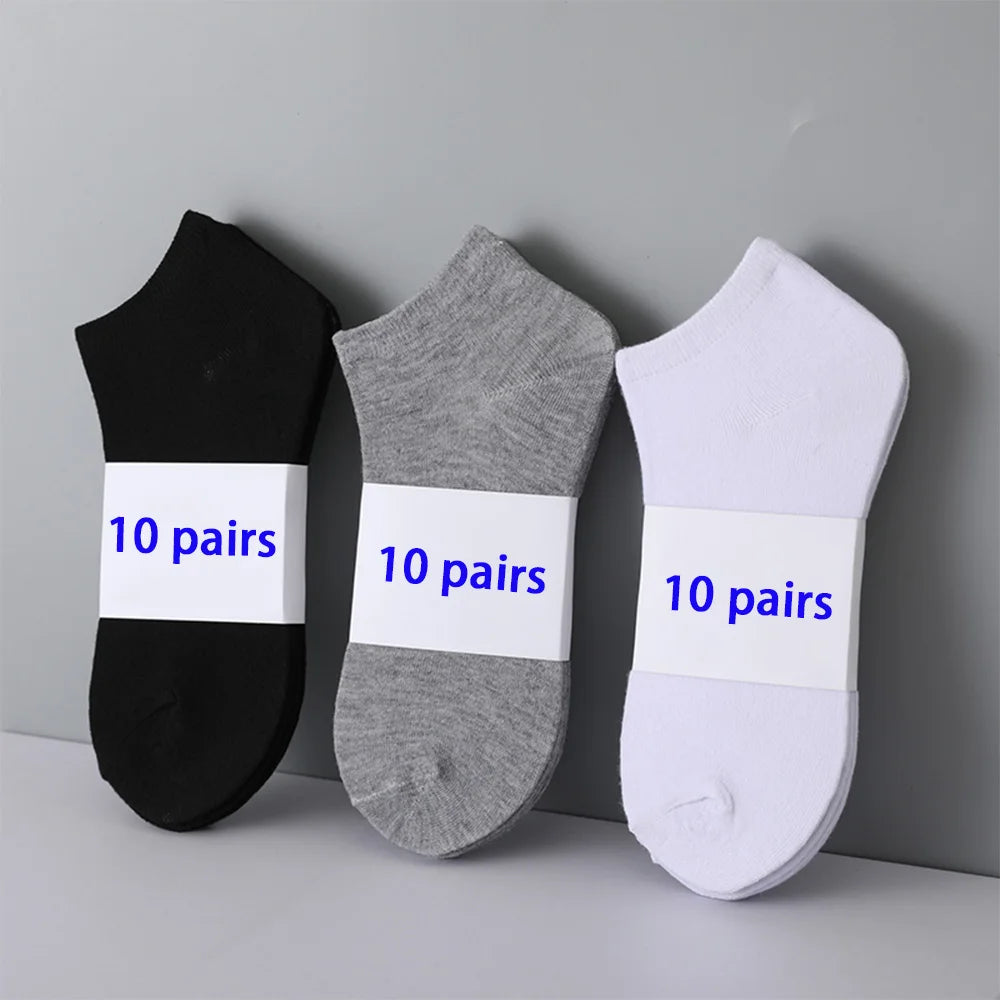 10 Pairs Women/Men Boat Socks Invisible Low Cut Silicone Non-slip