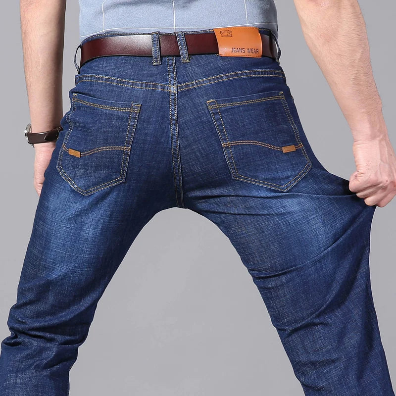 KUBRO Men Jeans Brand 2024 Fashion Business Pants Retro Classic Denim