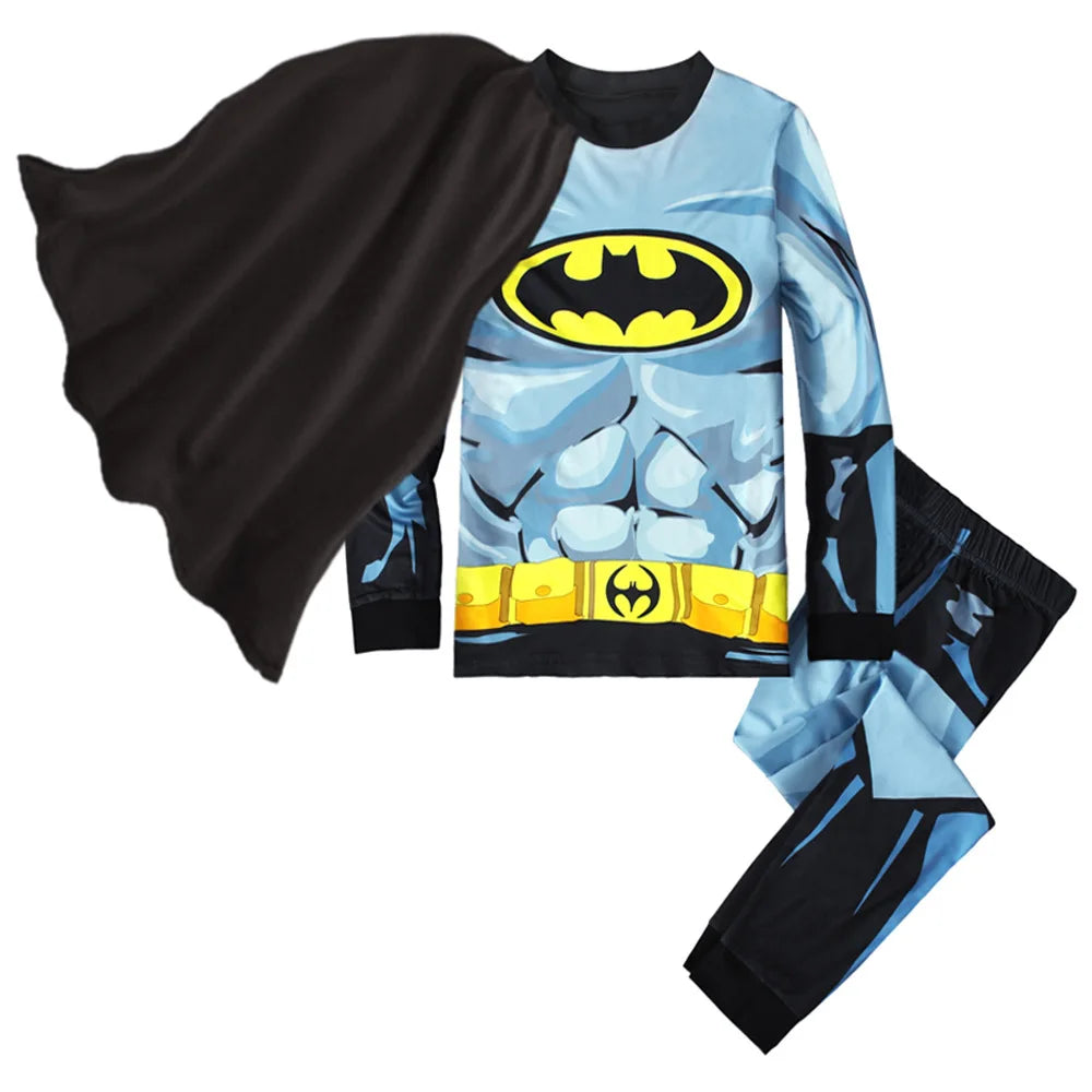 Children Super Hero Captain America Batman Cosplay Pajamas Cartoon