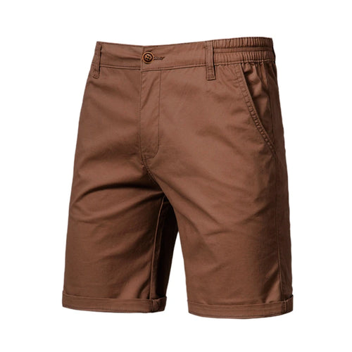 2021 New Summer 100% Cotton Solid Shorts Men High Quality Casual