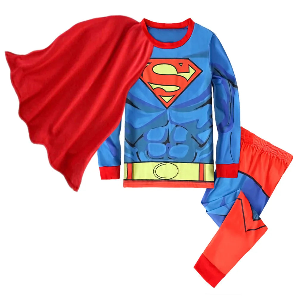 Children Super Hero Captain America Batman Cosplay Pajamas Cartoon