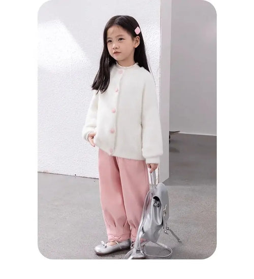 1-13 Years Toddler Kids Imitation Mink Fur Sweater Jackets for Girls
