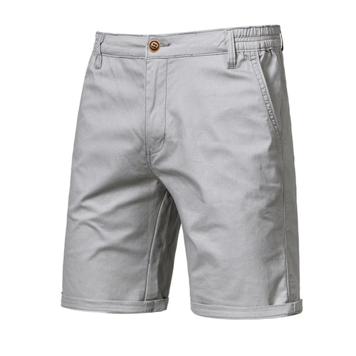 2021 New Summer 100% Cotton Solid Shorts Men High Quality Casual