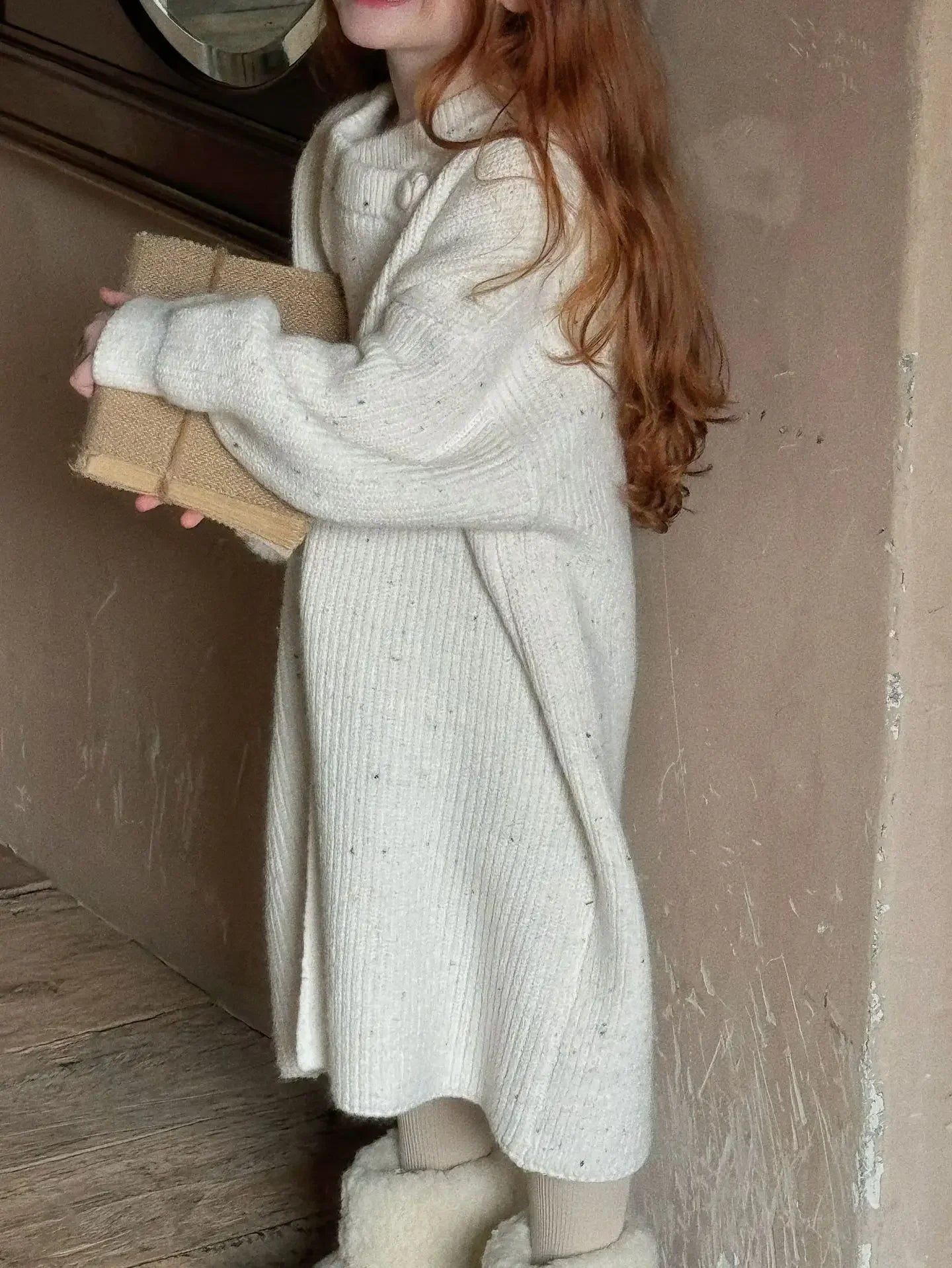 Girls Winter Clothes Autumn Knitted Sweater Wool Keep Warm Long-style