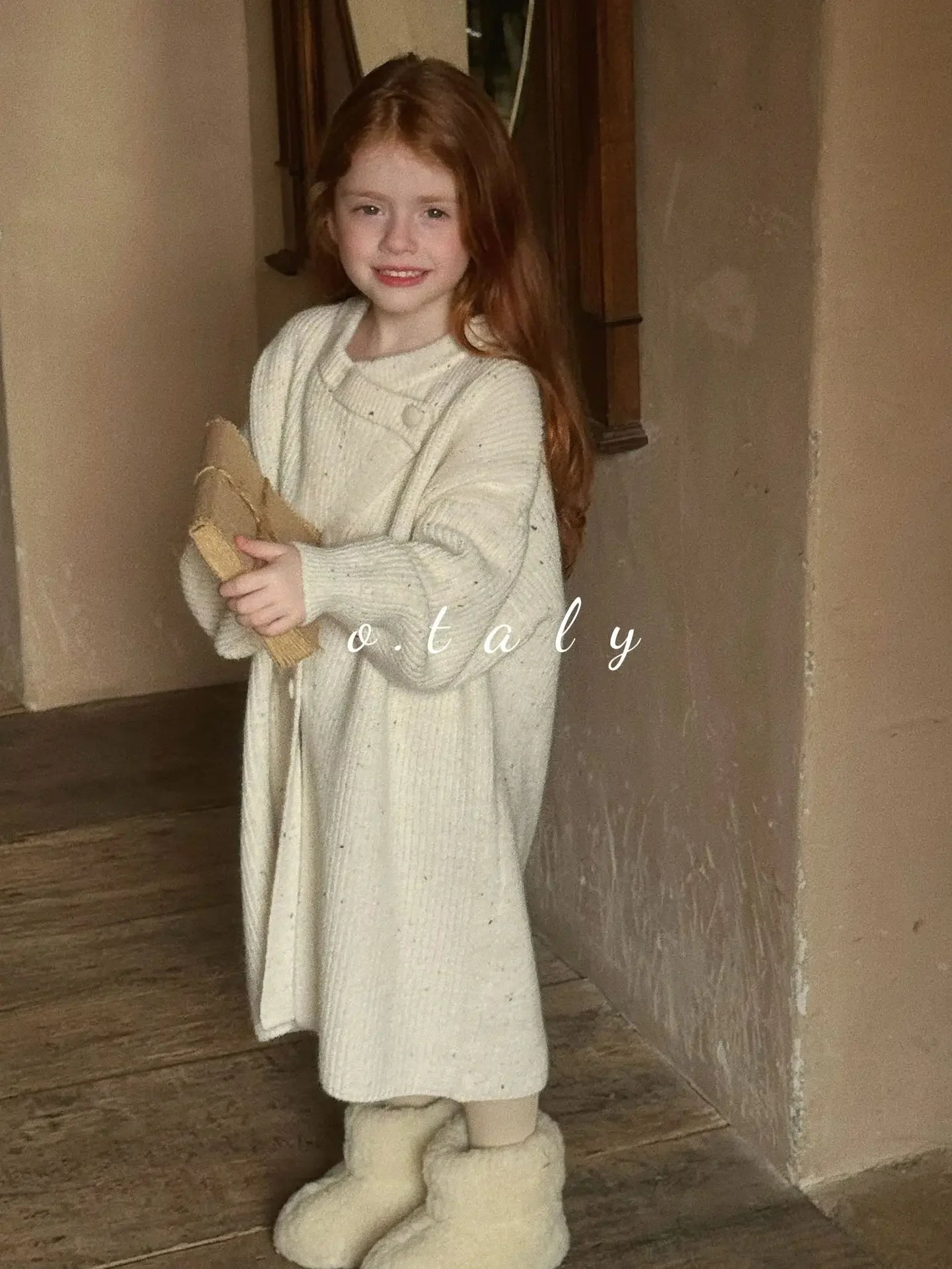Girls Winter Clothes Autumn Knitted Sweater Wool Keep Warm Long-style