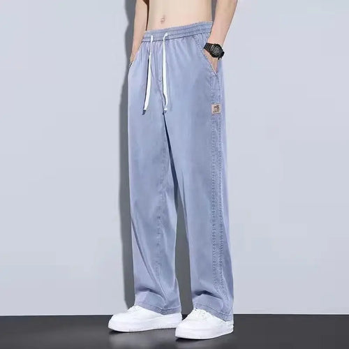 Men‘s Ice silk jeans Summer Straight Pants Men&