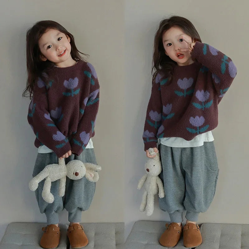 Children Clothing Girls Sweater 2023 Autumn and Winter New Korean