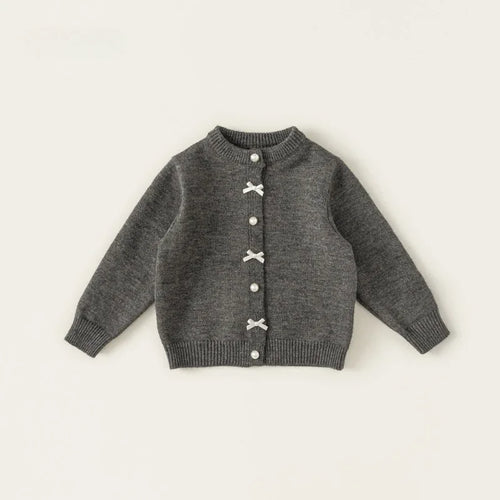 Childrens Clothing Girls Sweater Red Autumn New Item Baby Bow Round