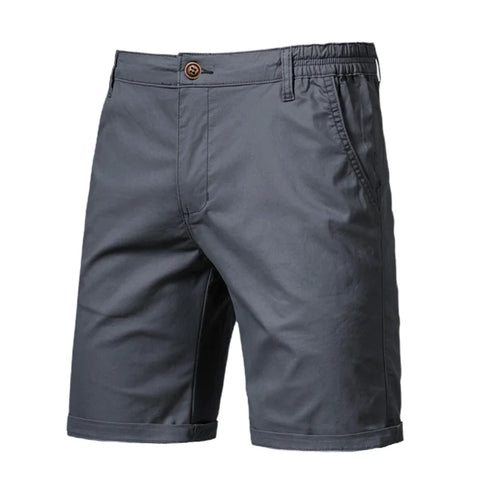 2021 New Summer 100% Cotton Solid Shorts Men High Quality Casual