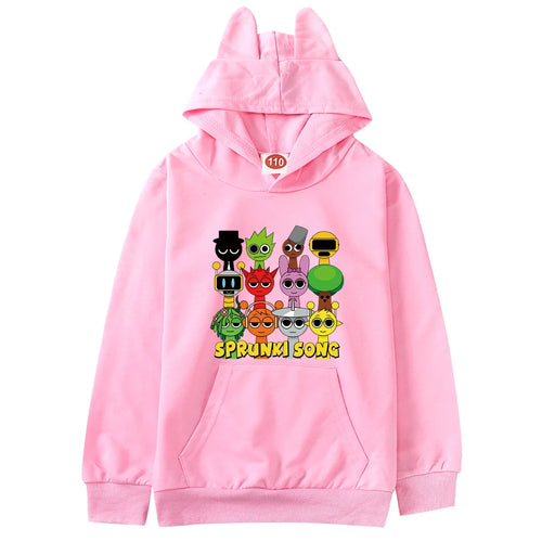 Sprunki Hoodie Kids Game Incredibox Clothes Baby Girls Cartoon Hooded