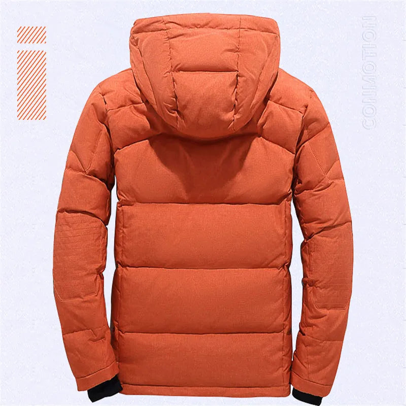 Winter Down Jacket Men White Duck Coat Windproof Warm Travel Camping