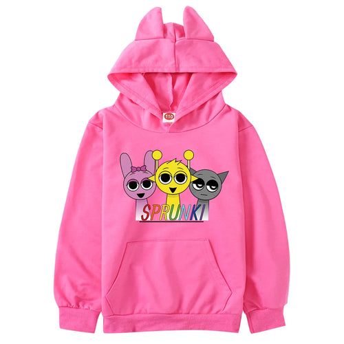 Cartoon Sprunki Hoodie Kids Spring Fall Clothes Baby Girls Hooded