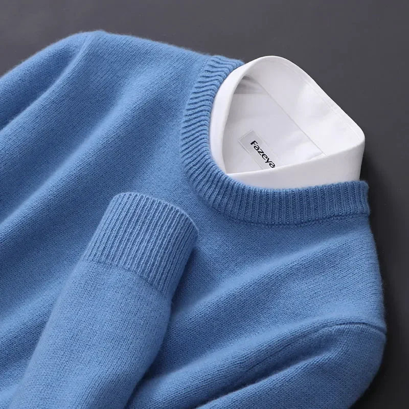 Cashmere Sweater O-neck Pullovers Men&