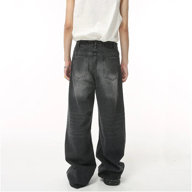Streetwear Vintage Y2k Men’s Jeans Black Baggy Trousers New Wide Leg