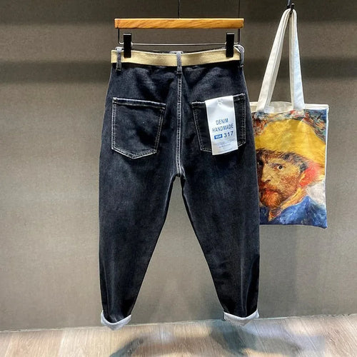 Korean Fashion 2024 Spring Autumn Harem Jeans Men High Quality Loose