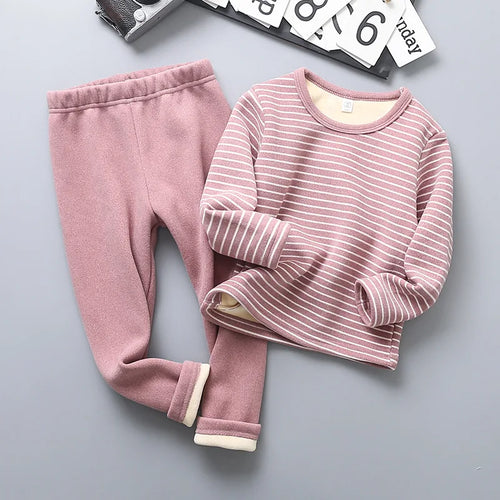 New 2024 Autumn Winter Kids Thicken Warm Pajamas Baby Boys Girls
