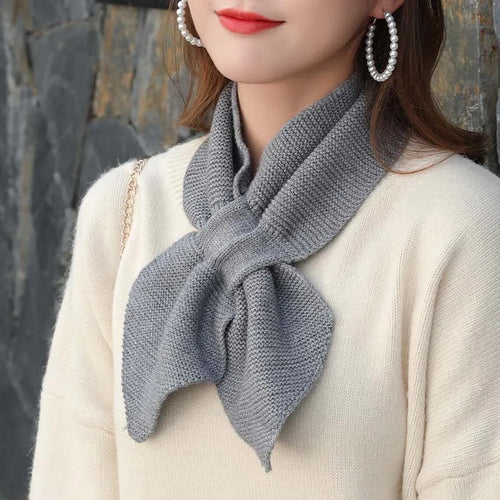 Autumn Winter Scarf Soft Neck Scarf Girls Knitted Sweater Bowtie Women