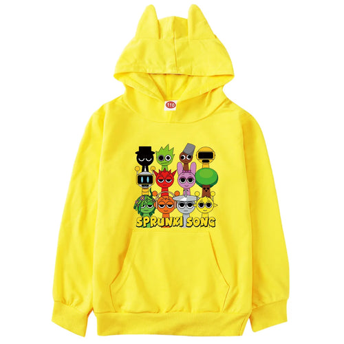 Sprunki Hoodie Kids Game Incredibox Clothes Baby Girls Cartoon Hooded