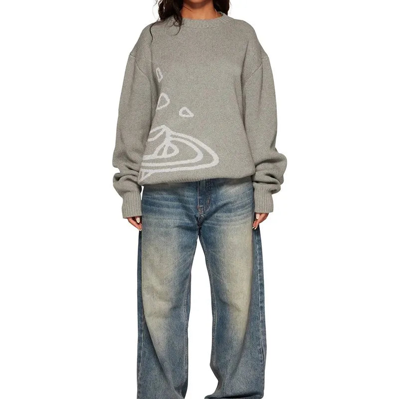 2024 sweater planet cosmic star knit jumper teen y2k clothes traf