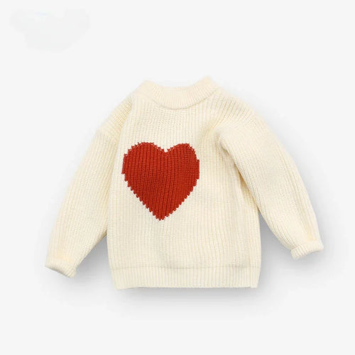 Boutique Kids Fall Clothes Baby Boys Girls Kawaii Sweater Heart