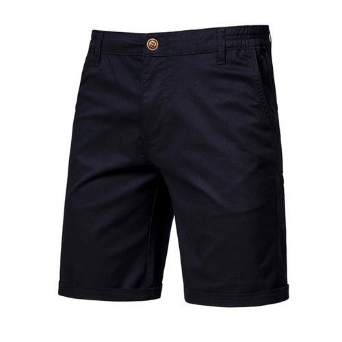 2021 New Summer 100% Cotton Solid Shorts Men High Quality Casual