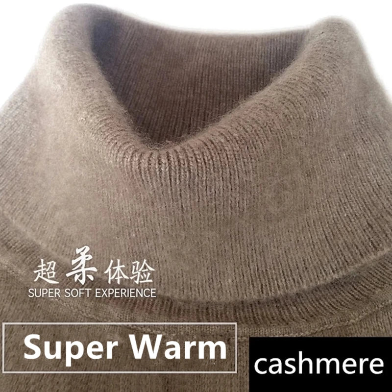 Cashmere turtleneck men sweater clothes for 2023 autumn winter jersey