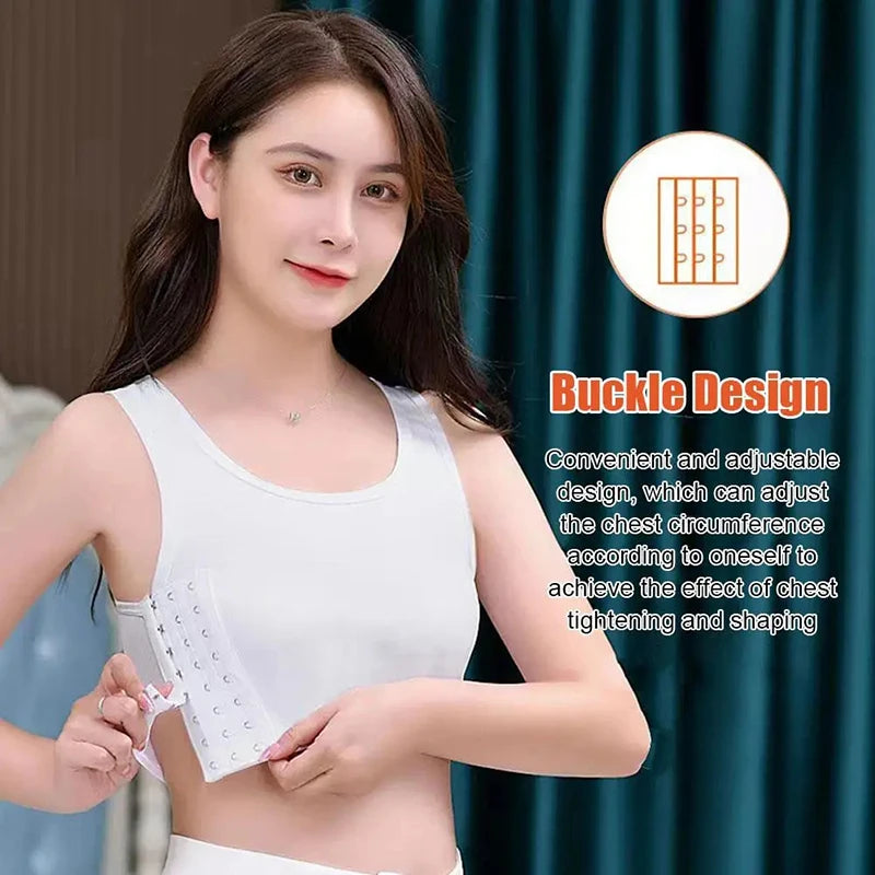 Flat Breast Binder Underwear Women Seamless Side Buckle Shorts Vest