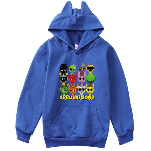 Sprunki Hoodie Kids Game Incredibox Clothes Baby Girls Cartoon Hooded