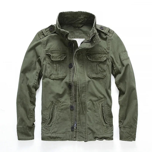 Military Denim Jacket Men Retro Camo Multi-pockets Mens Cowboy Jackets