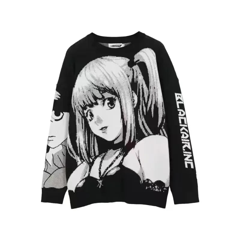 Y2K Women Hip Hop Streetwear Harajuku Sweater Vintage Japanese Style