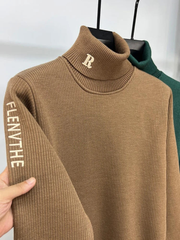 High end brand trend letter embroidery knitted sweater men&