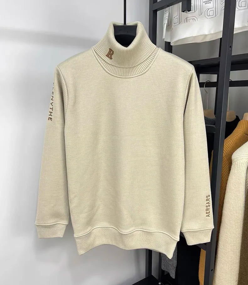 High end brand trend letter embroidery knitted sweater men&
