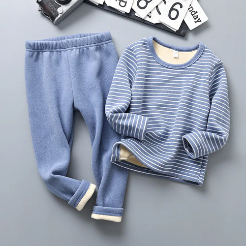 New 2024 Autumn Winter Kids Thicken Warm Pajamas Baby Boys Girls