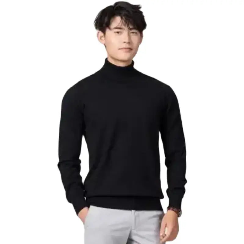 Cashmere turtleneck men sweater clothes for 2023 autumn winter jersey