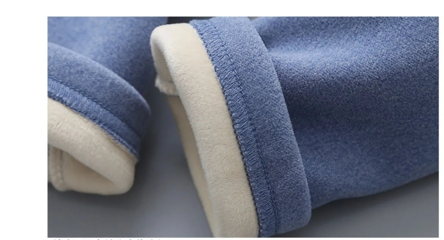 New 2024 Autumn Winter Kids Thicken Warm Pajamas Baby Boys Girls