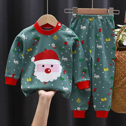 2023 New Kids Autumn Warm Pajamas Baby Boys Girls Cartoon Dinosaur