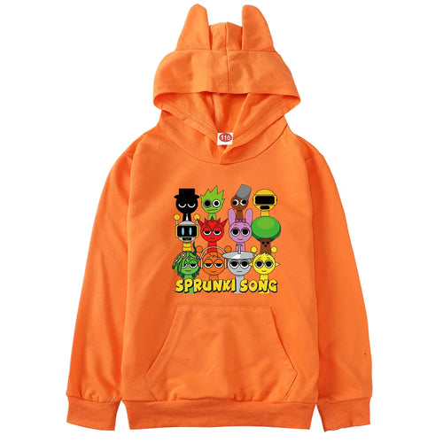 Sprunki Hoodie Kids Game Incredibox Clothes Baby Girls Cartoon Hooded