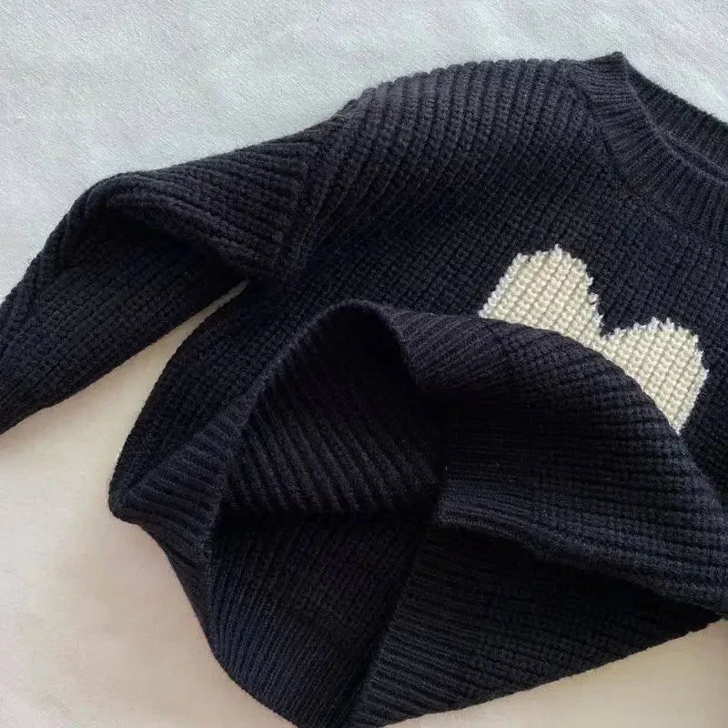 Boutique Kids Fall Clothes Baby Boys Girls Kawaii Sweater Heart