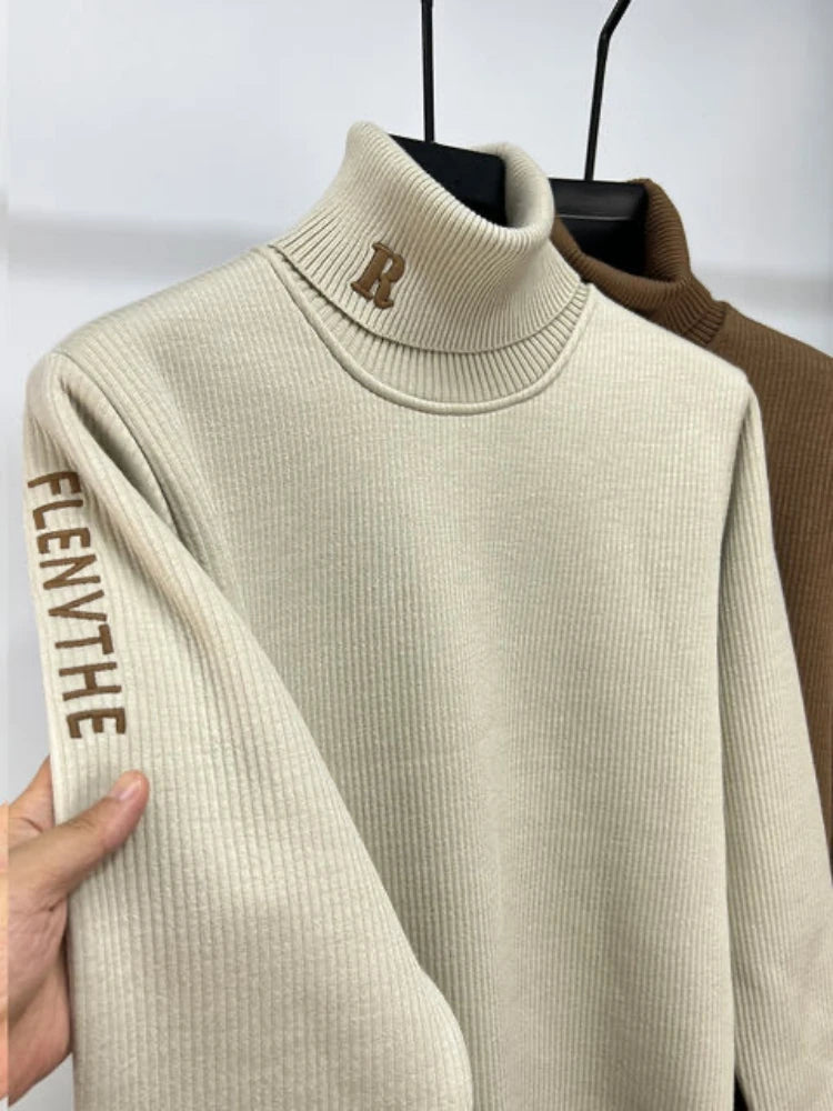 High end brand trend letter embroidery knitted sweater men&