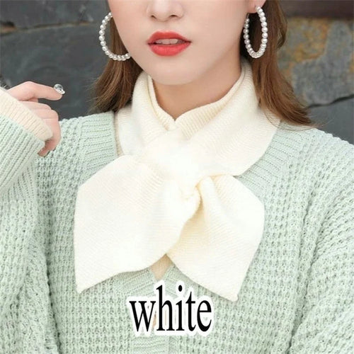 Autumn Winter Scarf Soft Neck Scarf Girls Knitted Sweater Bowtie Women