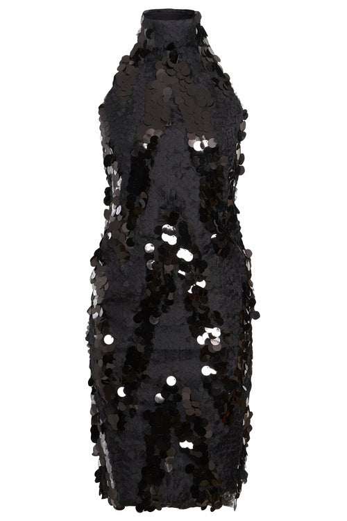Black Backless Sparkly Dress