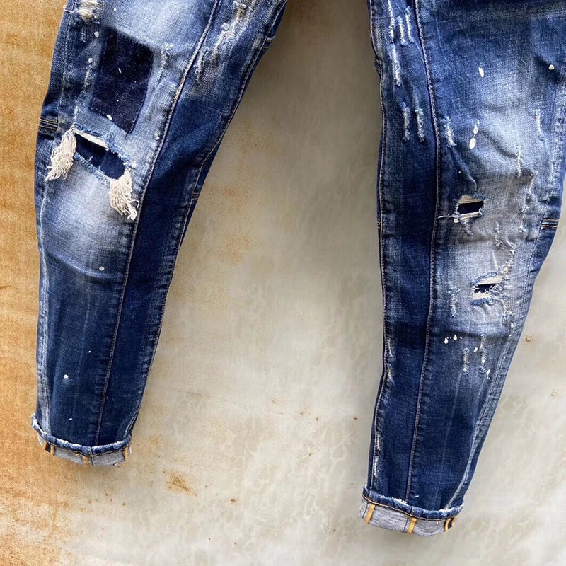 Chareiharper dsq T121 men`s jeans New wear simple men slim ripped